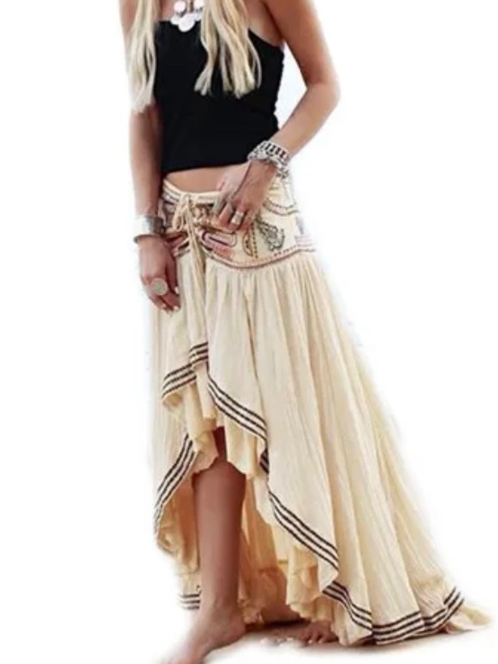 RARE Free People Rises in the East Boho Skirt